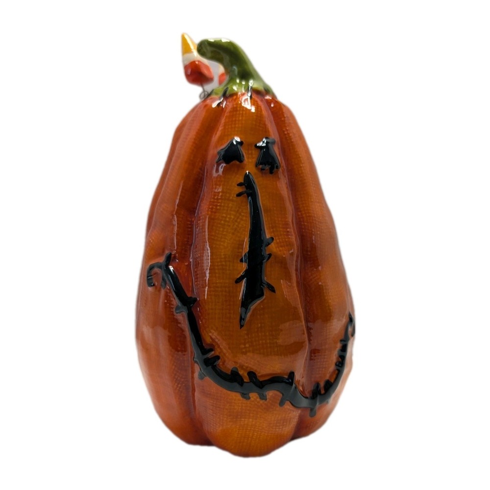 Blue‎ Sky Clayworks Halloween 9.25" Table Top Stitched Pumpkin Jack-o-Lantern